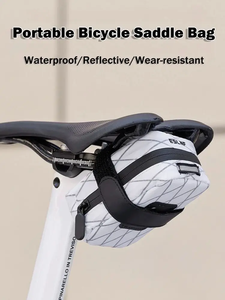 AliExpress ESLNF Waterproof Road Bicycle Saddle Bag Portable Mini MTB Rear Bag Reflective Cycling Storage Bag Bike Accessories