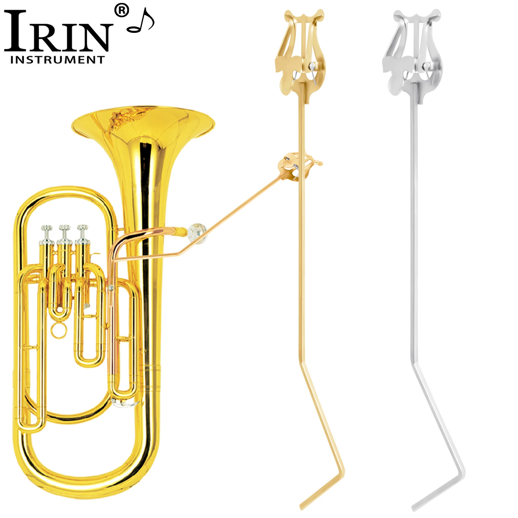 IRIN Baritone Tuba Marching Music Sheet Stand Metal Brackets Clip Trumpet Marching Clamp Metal Holder Baritone Music Score Clip