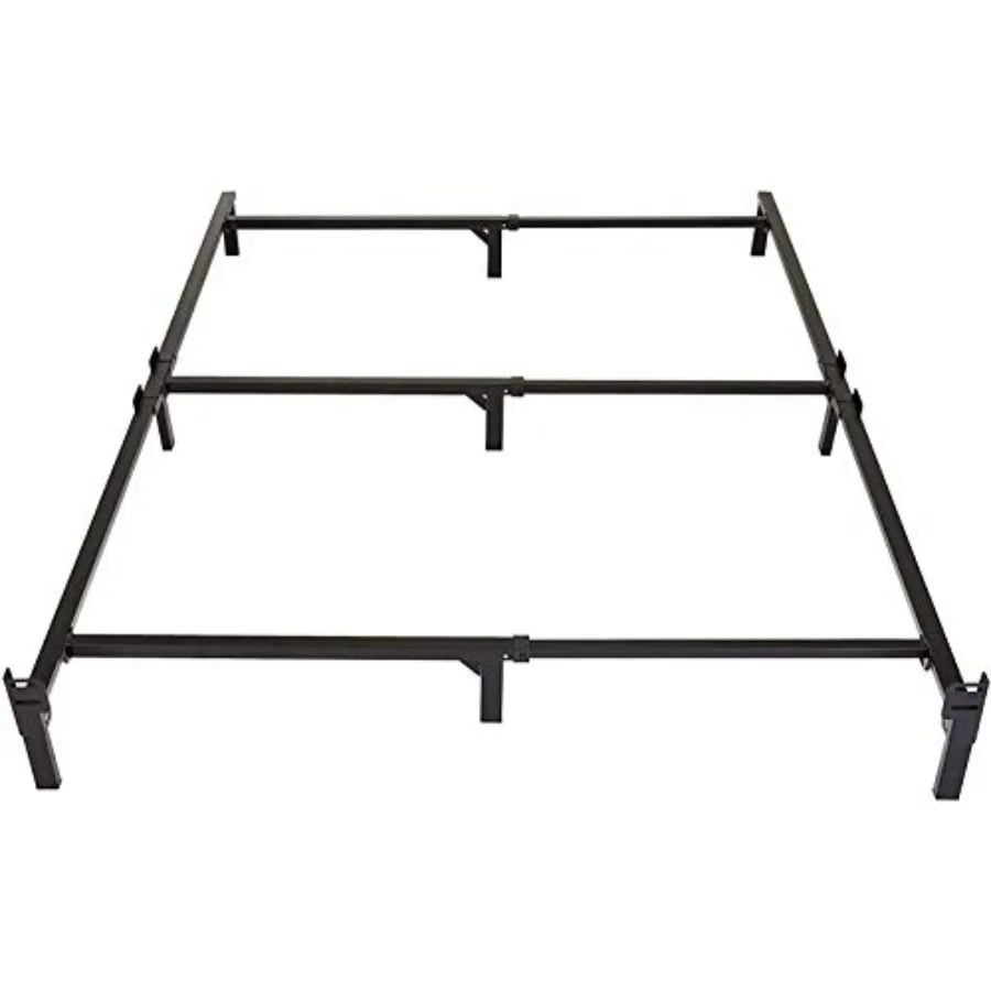 

Metal Bed Frame 9-Leg Support Base for Box Spring and Mattress King-Size Tool-Free Easy Assembly 79.6" x 76" x 7" Black