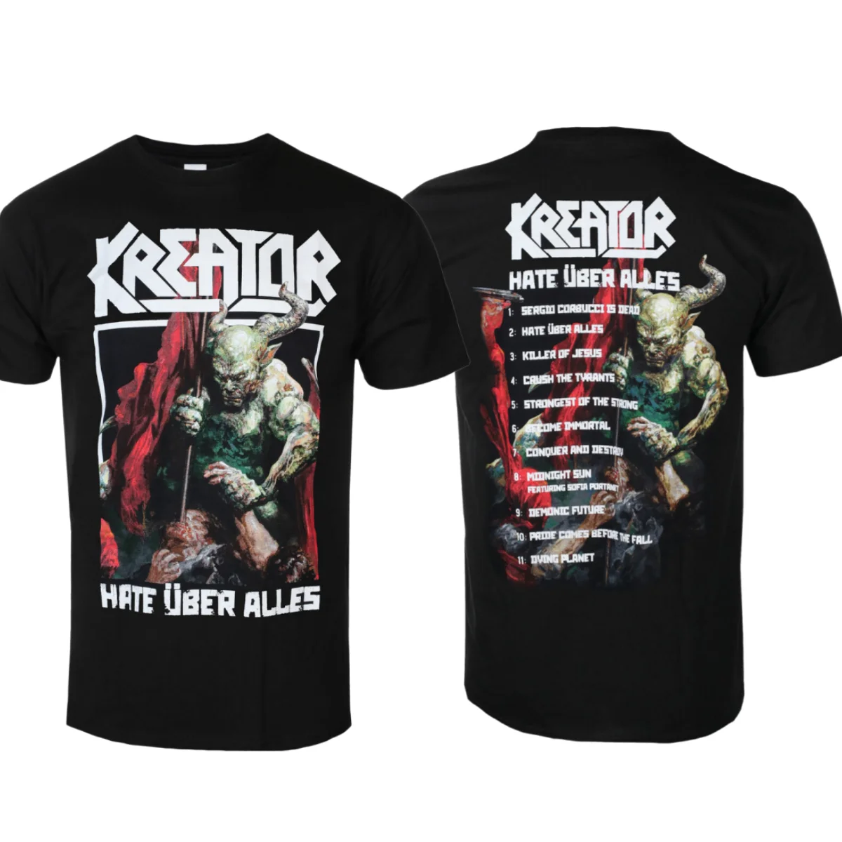 Camiseta estampada con motivos de la banda de metal thrash Kreator y de la bruja satánica. Camiseta de estilo metal para uso diario. Apta tanto para hombres como para mujeres.