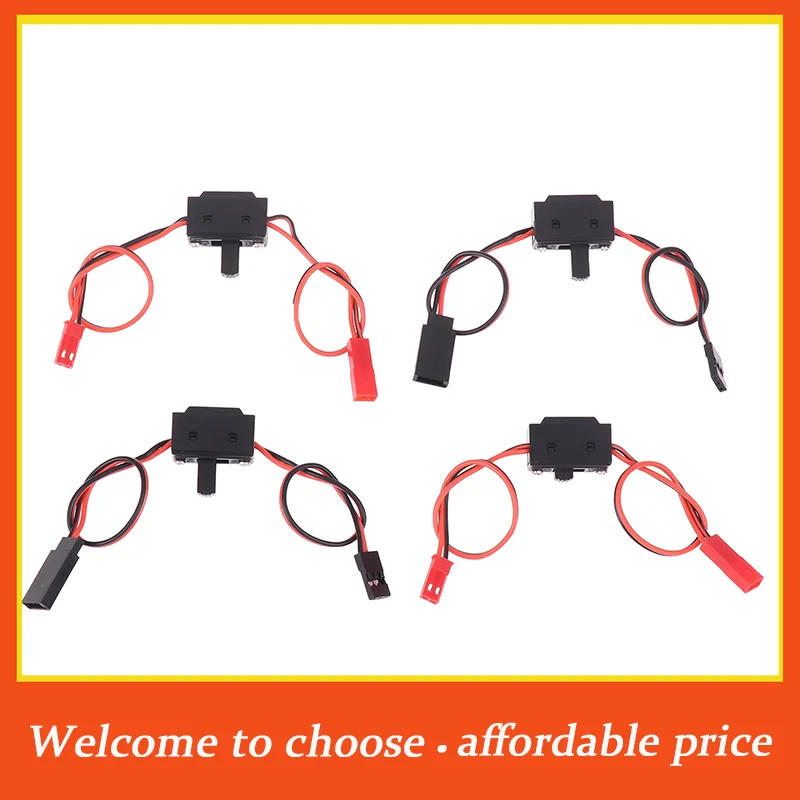 TH 2PCS 31cm Off Battery RC Switch With Futaba/Receiver Power On/JR JST Connecter Cable For RC Fixed-wing Drones Model Car Boat