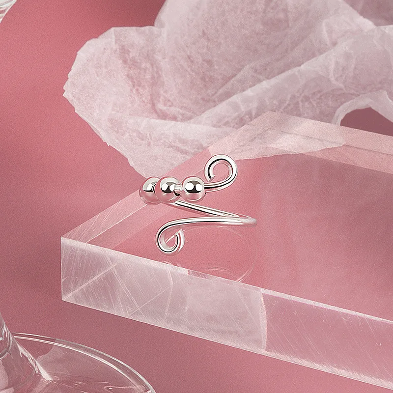 

925 Sterling Silver 2025 New Trendy INS Fashion Simple Round Beads Rings For Women Men Fine Jewelry Accessories Gifts
