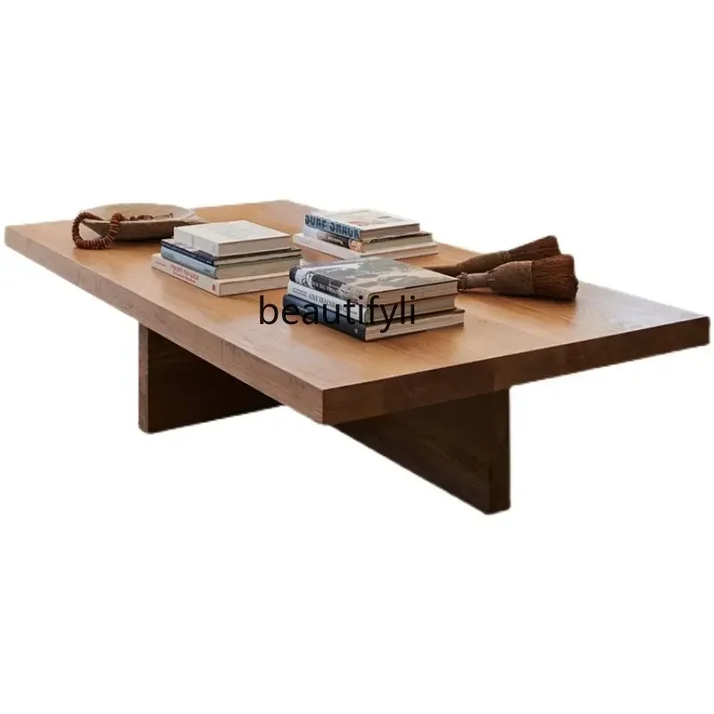 

Solid Wood Coffee Table Nordic Small Apartment Living Room Home Rectangular Low Side Creative Simple Tea Table