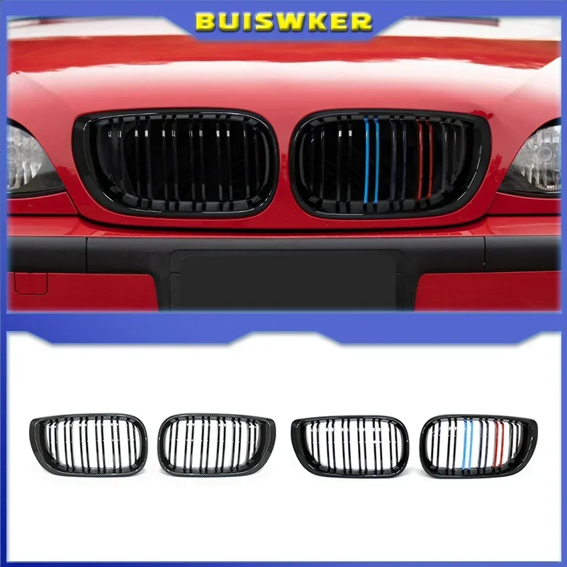 Car Front Bumper Kidney Hood Grille Racing Grill Black For BMW E46 4-Door Touring Saloon 2002 2003 2004 2005