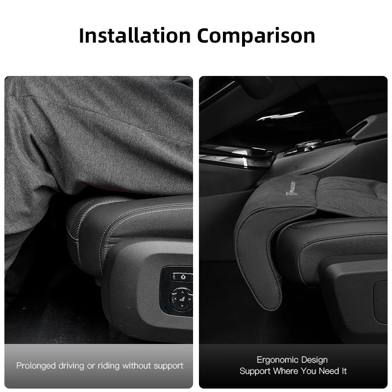 Suede Fabric Car Seat Extension Leg Rest Cushion Auto Extender Cushion For Peugeot 208 308 206 307 207 3008 407 508 408 5008 301