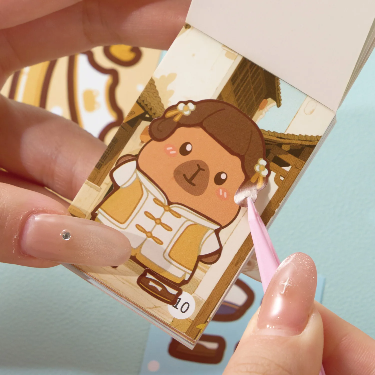 JCAC 50pcs/bag: Capybara Dress-Up Stickers for Scrapbooks  Cute Cartoon Dress-Up Elements for DIY Crafting and Decorative Sticke