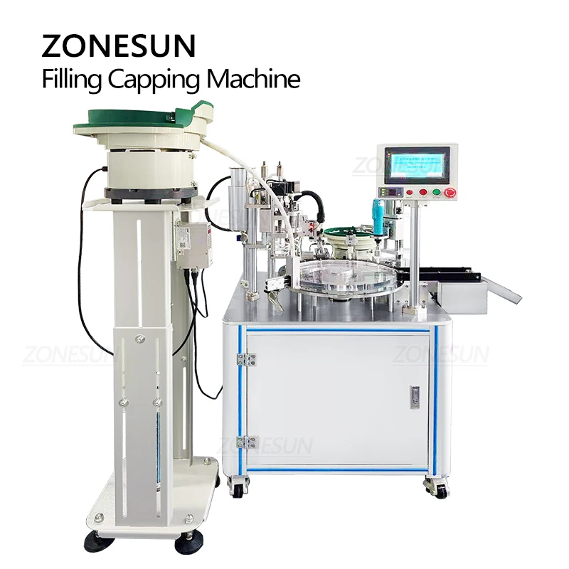 ZONESUN ماكينة حشو أوتوماتيكية عصير سائل خرطوشة زيت البخاخة قارورة حقنة خط إنتاج التعبئة ZS-EL450