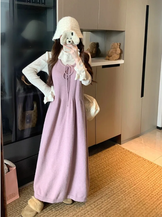 

Вязаный жилет больших размеров для женщин: новая осенне-зимняя модель с завышенной талией, базовый слой, свитер для джентльменок