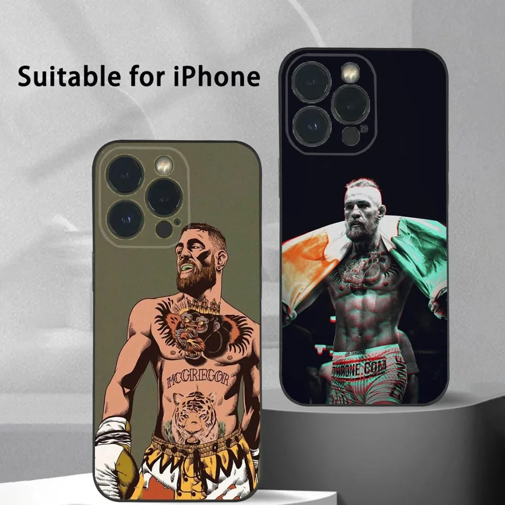 C-Conor M-McGregor Phone Case For iPhone 16 15 14 13 12 11 Plus,Pro Max,XS,X,XR,SE,Mini,8,7 Soft Silicone Black Cover