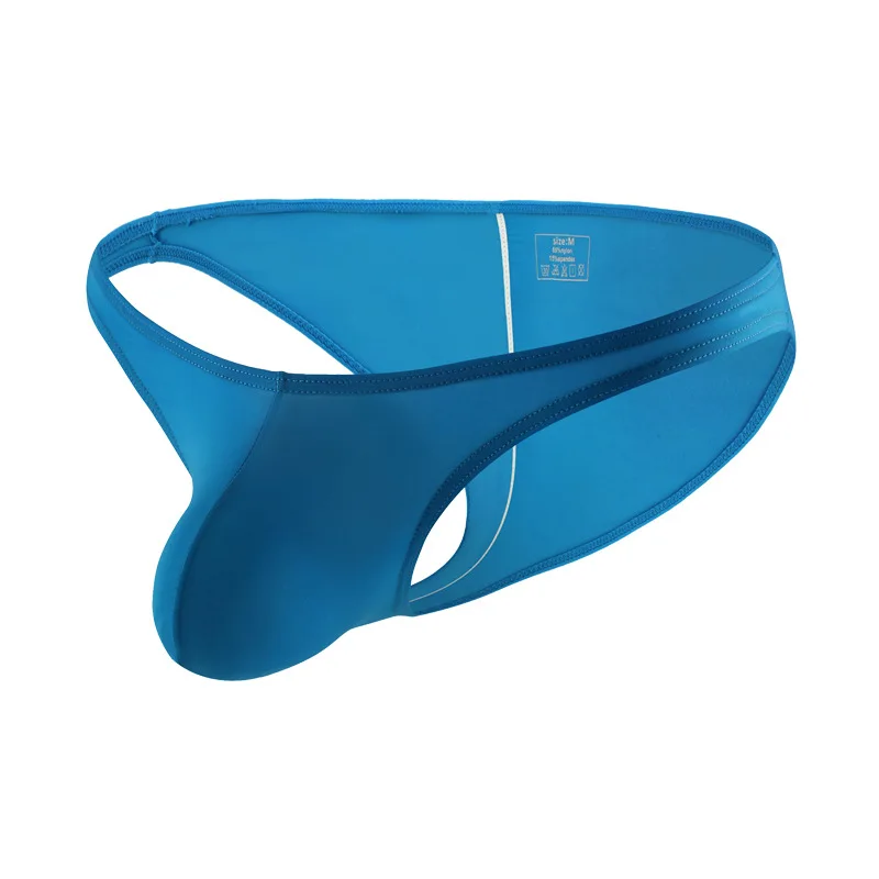 

Мужское нижнее белье из высокоэластичного ледяного шелка, однотонные молодежные тонкие дышащие мятые трусы с низкой талией F2403