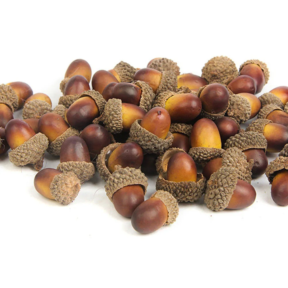 

50Pcs Simulated Acorn Pendants Christmas Tree Ornaments Xmas Decor DIY Hanging Decorations Acorn Ornaments