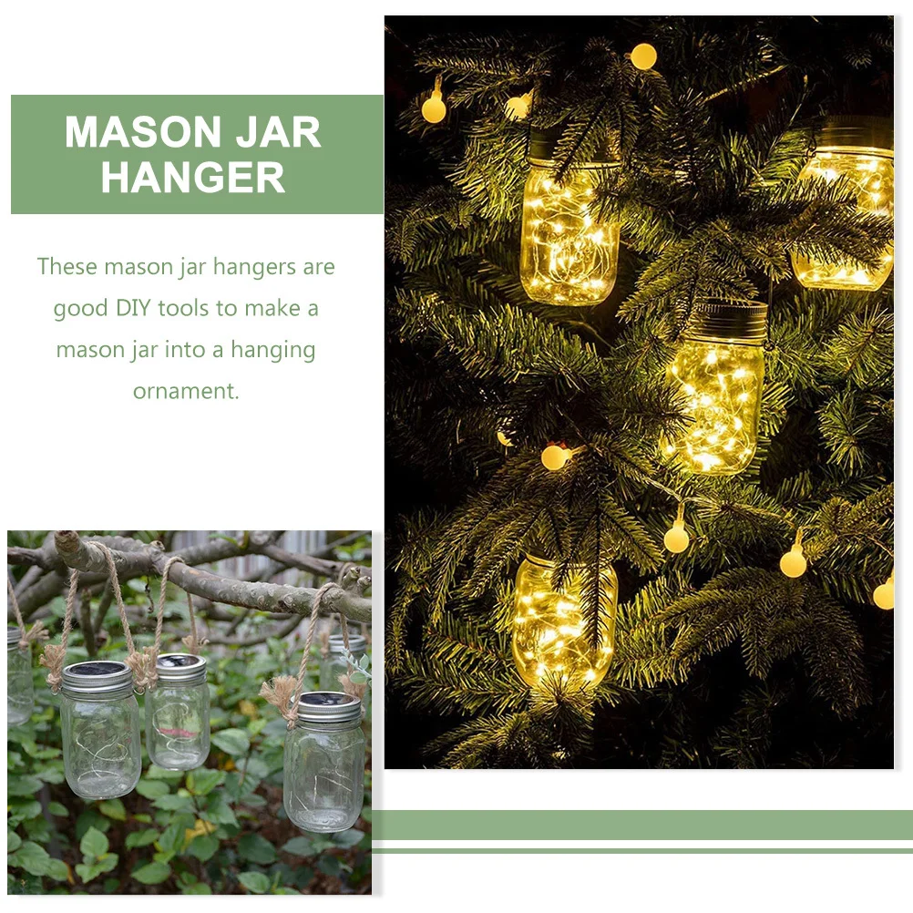 

6 Pcs Mason Jar Handle Wire Hangers for Canning Burlap Ring Hanging Hook Handles