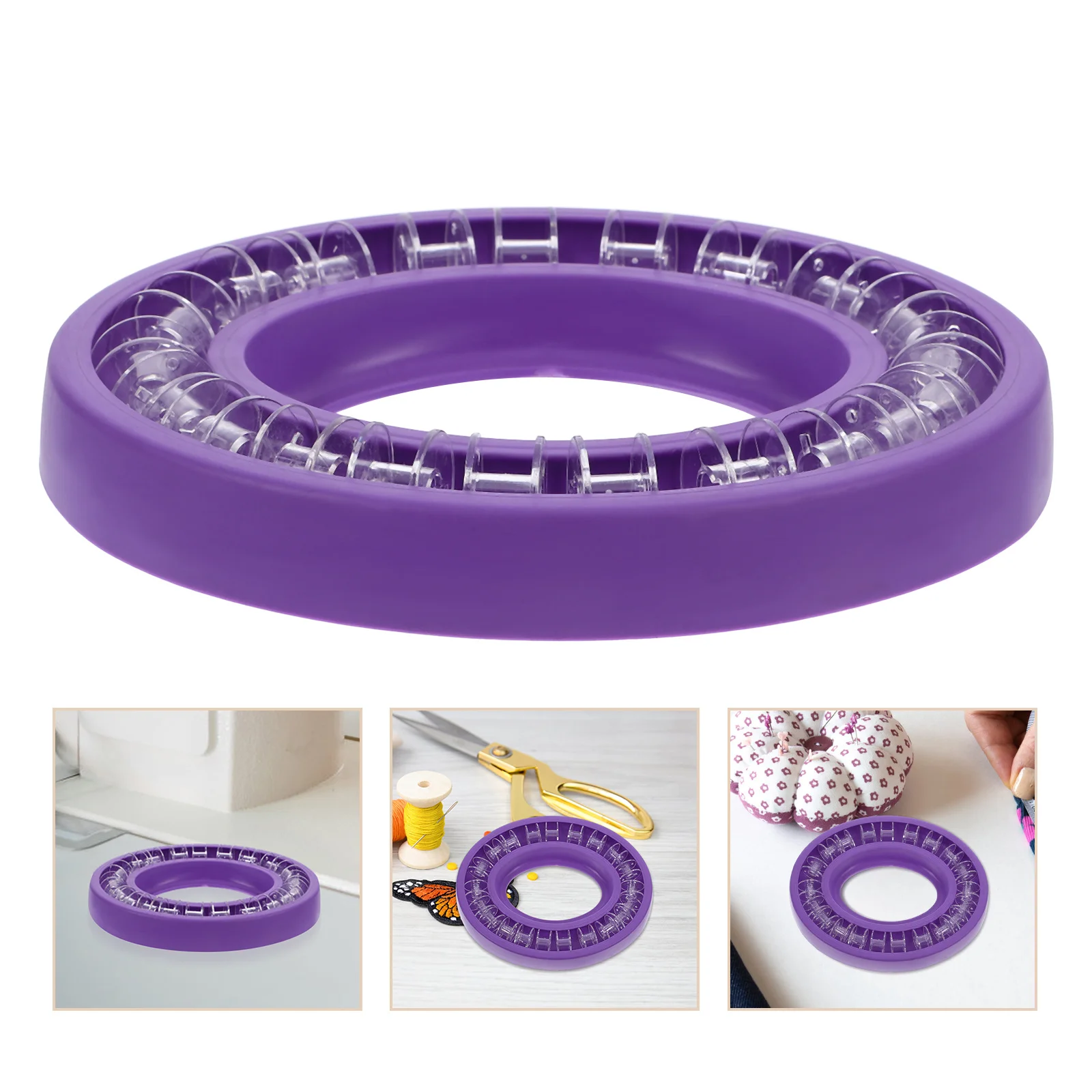 

1Set Bobbin Storage Ring Case Simple Portable Design Prevents Loosening Deforming for Sewing Machine Accessories
