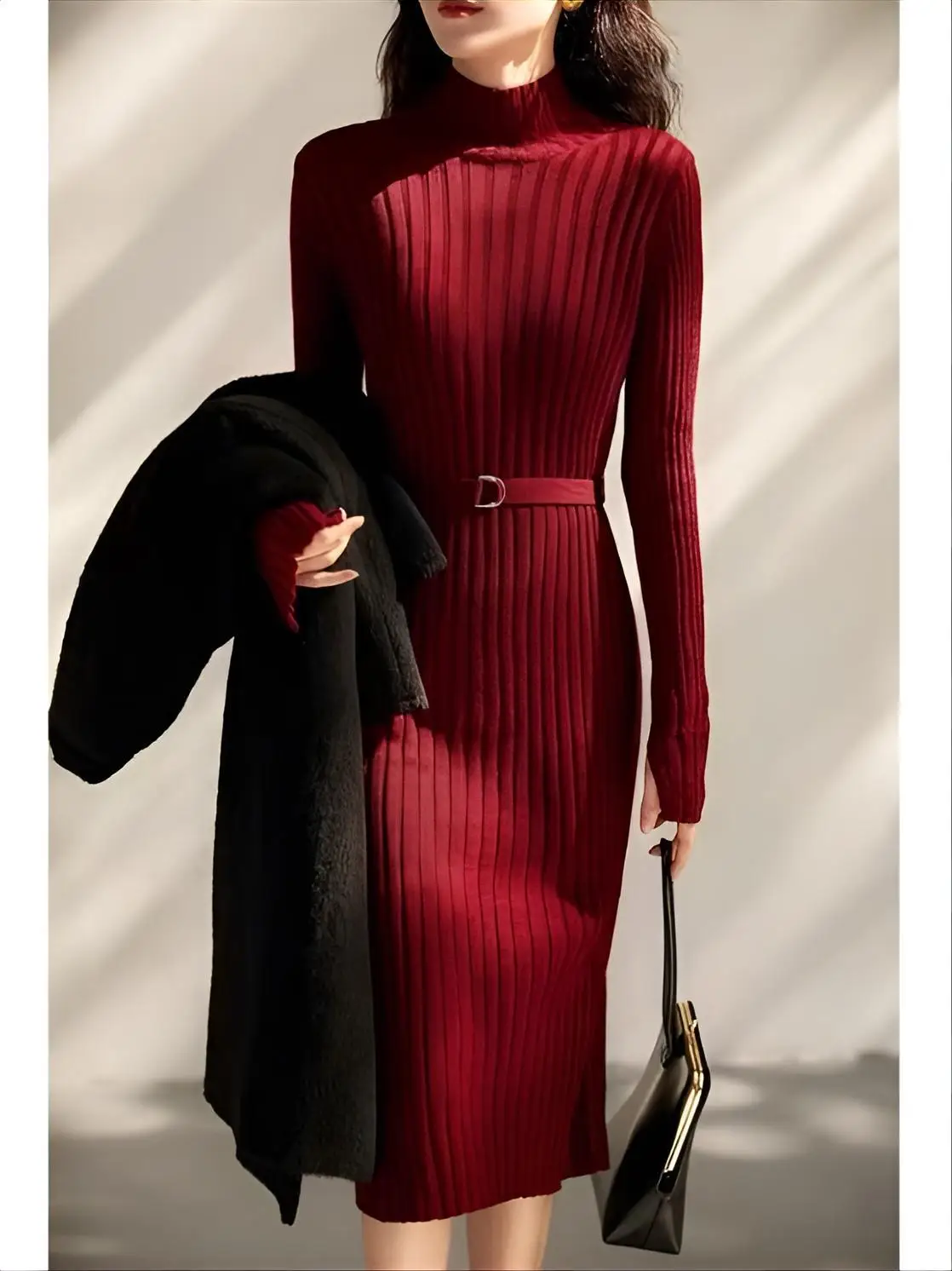 

Knee Length Pullovers For Woman Sweaters Jumpers Women Fashionable Round-Neck Slim-Fitting Morning Youth Goth Warm Knitting Hook