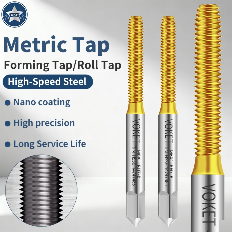 VOKET HSSE-M42 JIS Standard Roll Forming Tap M0.5 M0.6 M2 M3 M4 M5 M6 M7 M8 M9 M10 M11 M12 M14 M16 Machine Screw Thread Taps
