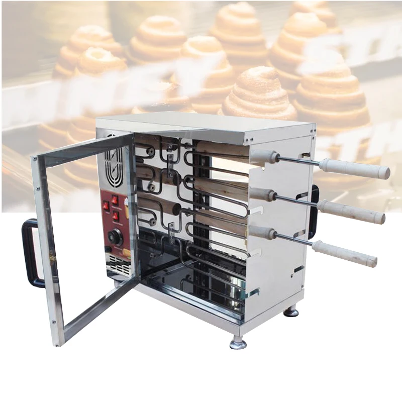 

Chimney Cake Maker Machine 8/16 Rollers Commercial Donut Ice Cream Cones Maker Chimney Cake Rolls Grill Oven Machine