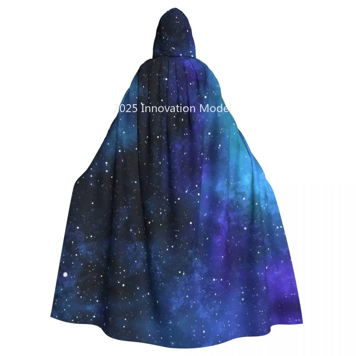 

2025 New Medieval Halloween Cosplay Cloak Hooded Cape Stars Space Galaxy Constellation Zodiac Star Coat Long Trench Costume Wiz