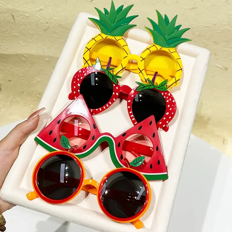 Obst-Sonnenbrille, Sommer-Hawaii-Party, fruchtförmige Erdbeerbrille, Strandparty-Dekoration, lustige Foto-Requisiten