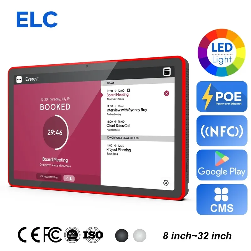 BOLRZO ELC Edge-Light Tablets 11 Inch Digital Signage 4+64GB Android 14 PCAP 10 Point Smart Interactive Display for Office