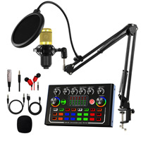 F009 Sound Card BM800 Microphone Mixer Kit 16 Sound Effects Audio Recording Sound Mixer Audio Mixing Console Amplifier Phone PC