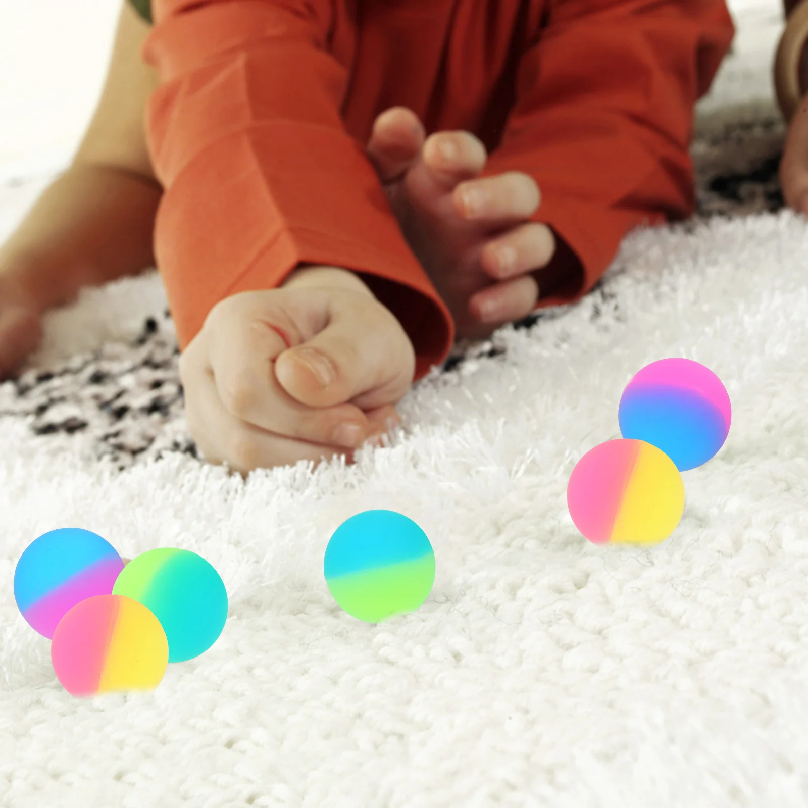 30 Stück mattierte Hüpfball für Kinder, Spielspielzeugbälle, Hüpfspielzeug für Kinder, tragbar, für Kinder, farbig, hüpfend