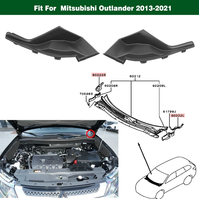 

2 шт., дефлектор воды на лобовое стекло для Mitsubishi Outlander 2016-2020