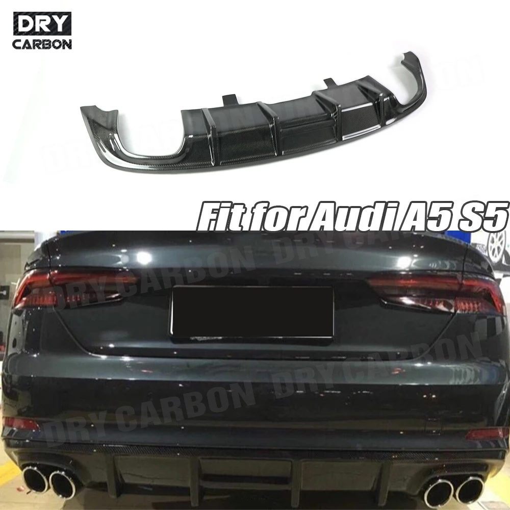 

Carbon Fiber Rear Bumper Lip Spoiler Chin Diffuser Guard for Audi A5 S5 Sedan 4 door Not A5 Standard 2017 2018 2019 Car Styling