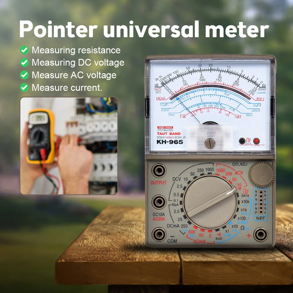 Analog Multimeter Universal Meter Pointer Display Electrical Tester AC DC Voltage Current Resistance With Test Pen Buzzer