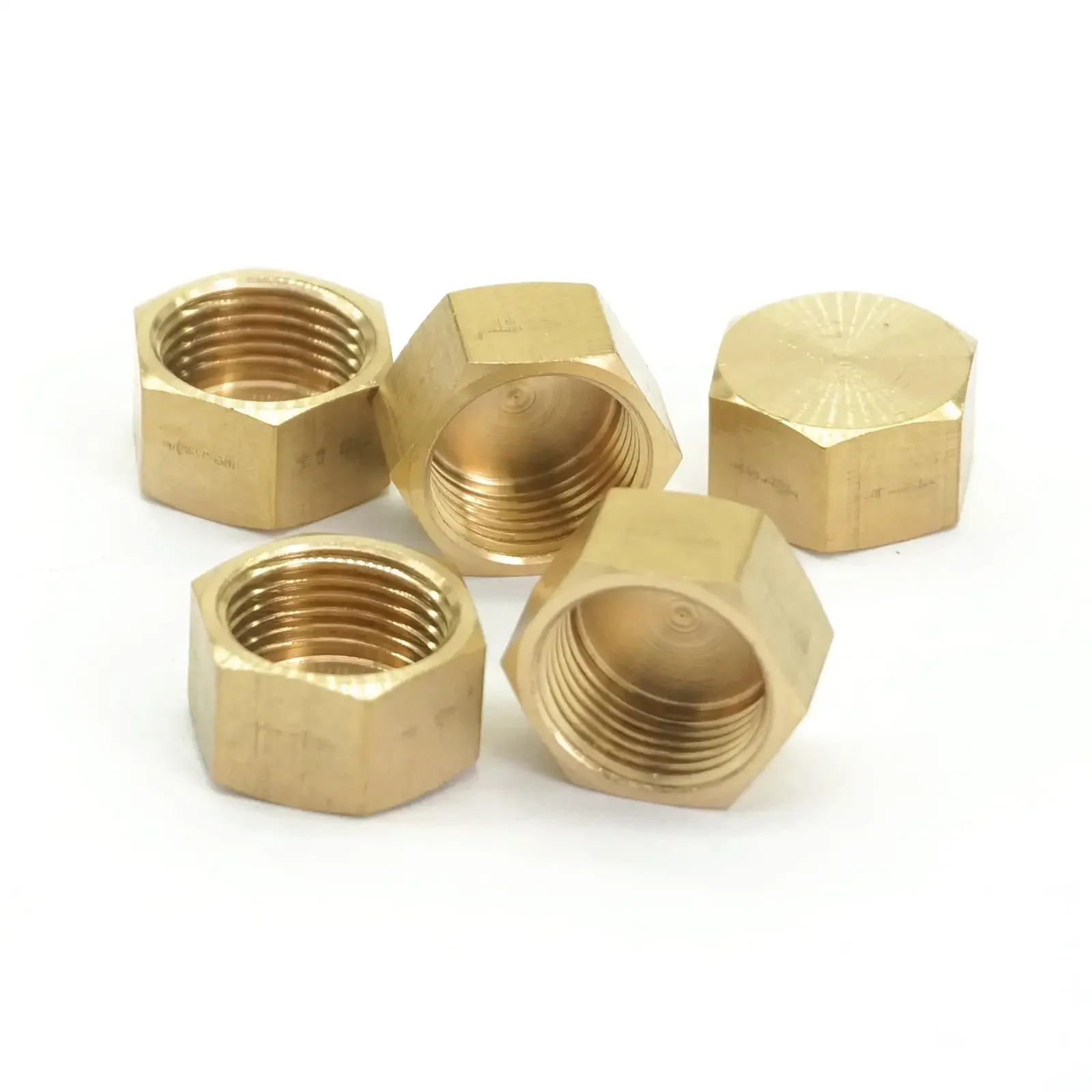 5pcs 3/8" BSPP Female Brass Pipe Countersunk End Plug Outer Hex Socket End Cap Stopper