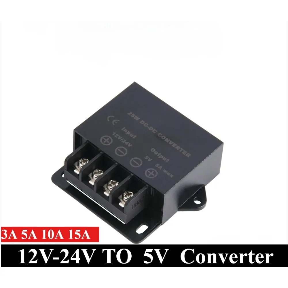 DC12V-24V do 5V 3A 5A 10A 15A Regulator Buck Step-Down Voltage Electric Power Converter Mini Supply Module CE ROHS Certified