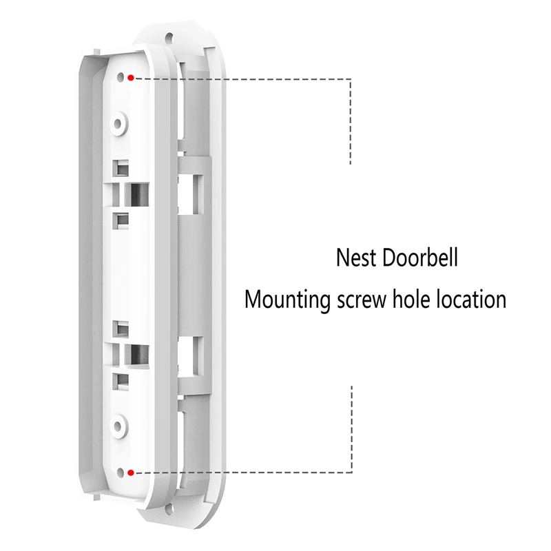 Suporte de campainha campainha montagem horizontal substituição inteligente vídeo campainha suporte esquerda direita 45 graus para google 2021 branco