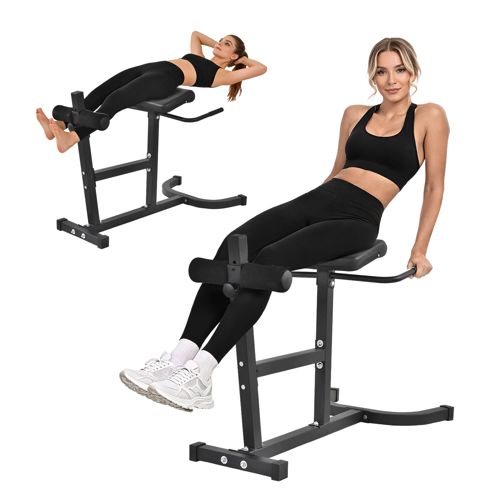 

Adjustable Hyperextension Roman Chair Back Extension Bench Machine Adjustable 6 Level 440LBS Weight Capacity Home Gym Exercise Equipment for Glutes Hamstrings Lower Back Core Strengthening Heavy Duty Fitness Bench for Men Women