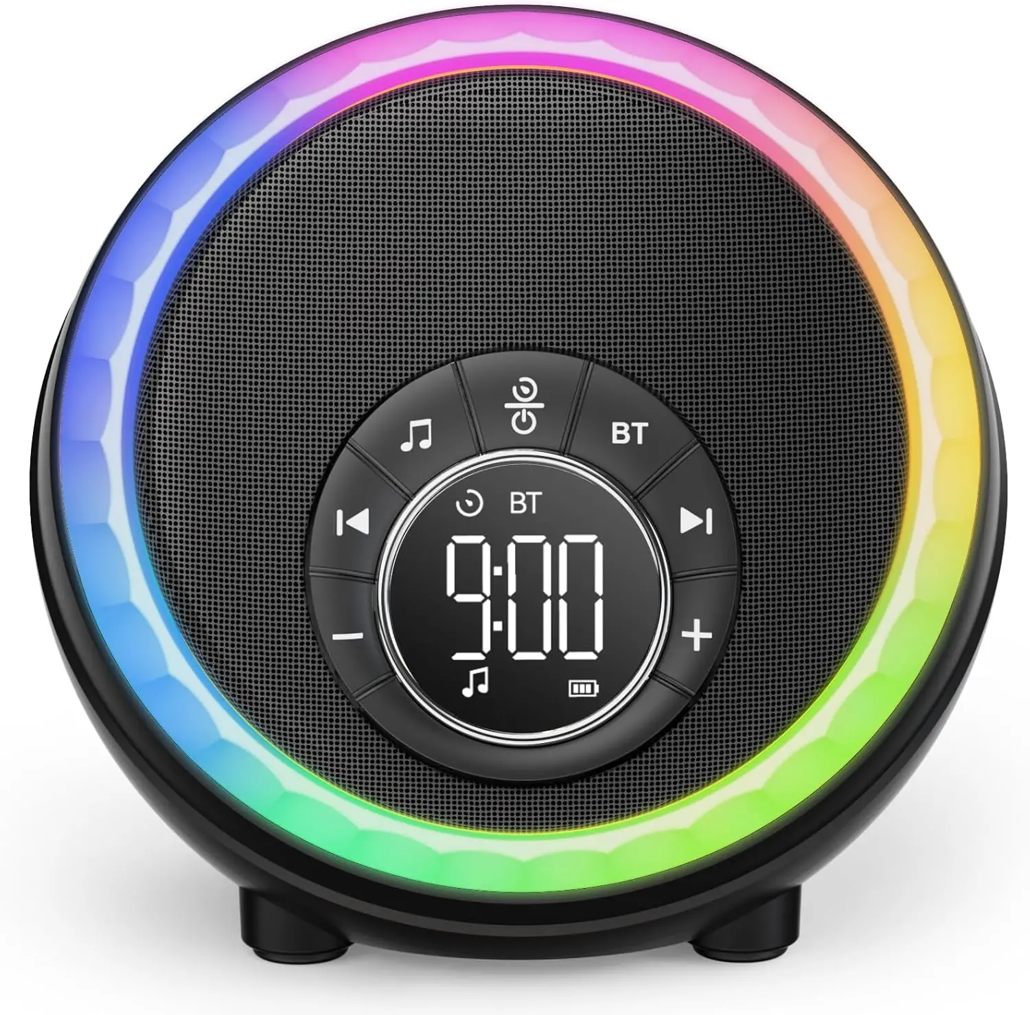 

Night Light Bluetooth Speaker Alarm Clock, Portable Sound Machine Touch Bedside Lamp Dimmable RGB Color Changing Lights for Room