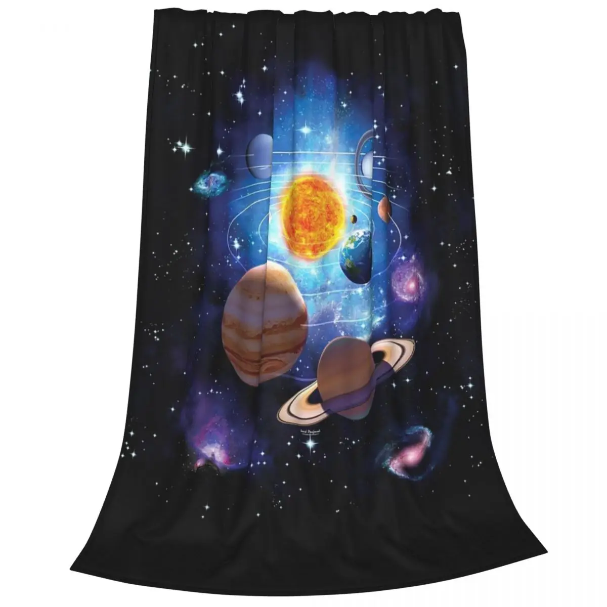 Solar System Blankets Fleece Portable Sofa Throw Blankets For Home Bedroom Travel Throws Bedspread Quilt