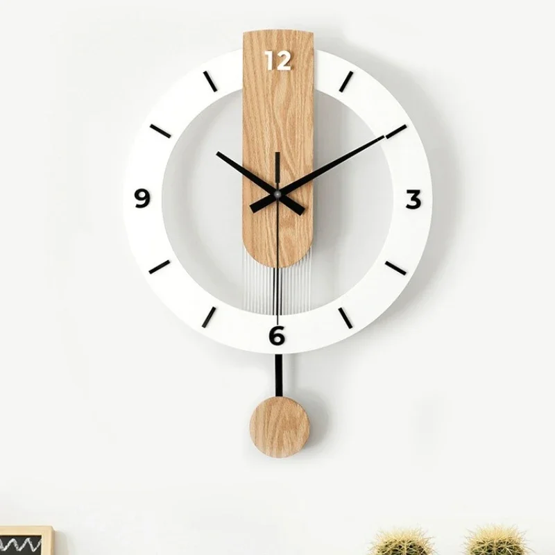 Minimalist, creative, and light luxury wall clock for living room, modern home art clock, background wall pendulum clock