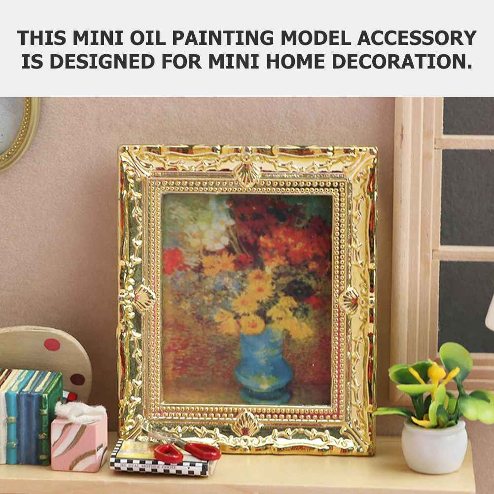 Mini ornement de peinture à l'huile de maison, petits accessoires de meubles artisanaux, ornement de décoration intérieure, 3 pièces