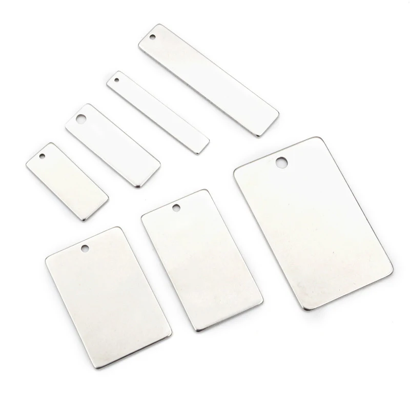 10pc/lot  No Fade Charms 316 Stainless Steel rectangle Charms for necklace pendant charms diy jewelry making