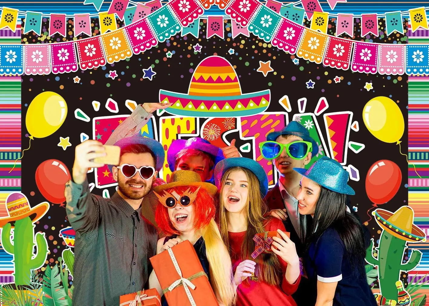 Cinco De Mayo Theme Party Background Mexican Fiesta Festival Backdrop Banner Party Decoration view 4