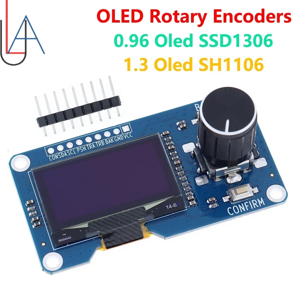 LAUBEI white LCD 0.96/1.3 inch oled display screen combined with EC11 rotary encoder module IIC interface for arduino