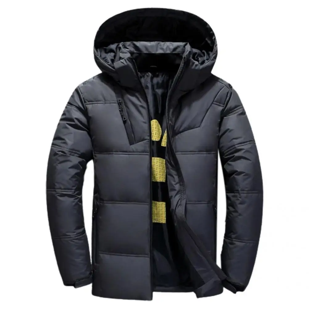 Chaqueta de plumón extragruesa y Lisa para hombre, abrigo de protección para el cuello, abrigo de invierno fabuloso