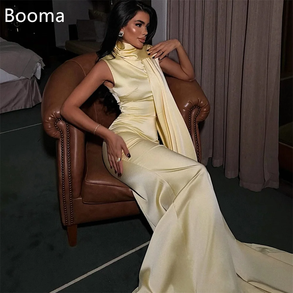

Booma Mermaid Sleeveless Satin Simple Yellow Evening Dresses Formal Dresses for Women Elegant Prom Gowns Custom Made 2025