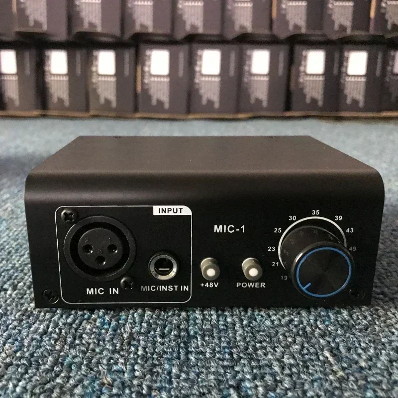 Ultra-compact Microphone Preamp 1 Channels Microphone Amplifier Instrument Preamplifier for Phantom Power Preamplifier