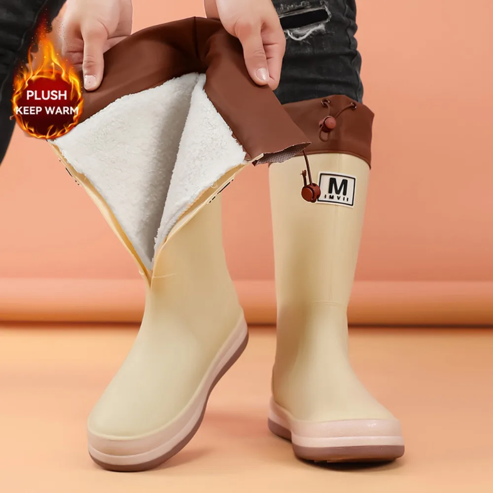 2026 احذية المطر النساء المضادة للانزلاق الاتجاه خفيفة الوزن أحذية المطر الناعمة في الهواء الطلق الصيد سميكة وحيد أحذية مضادة للماء موضة مريح 2024 #3