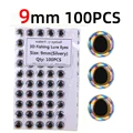100 piezas plateadas de 9 mm