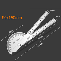 1Pc Angle Protractor Angle Finder Ruler Stainless Steel 0-180 Degrees 15/30cm Ruler For Painting Woodworking Measurement Tool