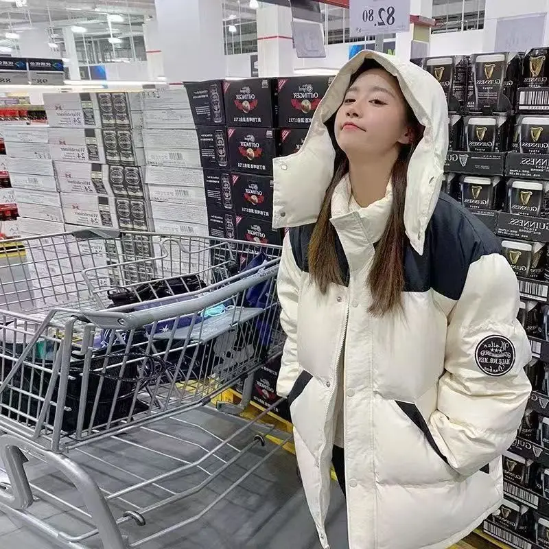 In 2024 The New Winter Hooded Cotton-padded Jacket Women Loose Thick Warm Bread Short Cotton-padded Coat Joker Cotton-padded Top