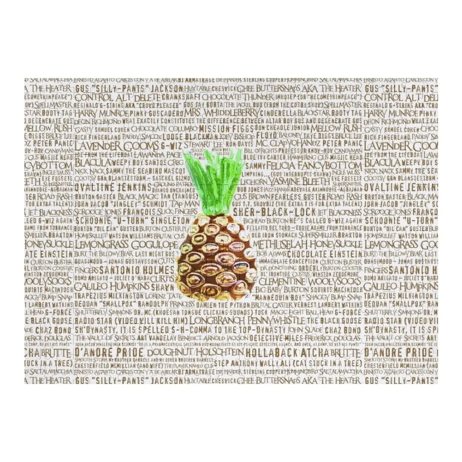 

Psych Burton Guster Nicknames - Television Show Pineapple Room Decorative TV Pop Culture Humor Lime Neon Brown Jigsaw Puzzle