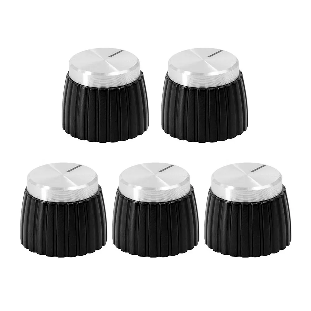 5Pcs 20x16mm Guitar AMP Pointer Knob Cap Set Screw Fixed Heat Resistance Effect Pedal Knob Plastic