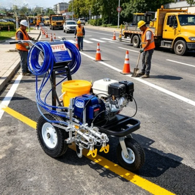 High-performance automatic thermoplastic road marking machine reflective paint sprayer pedestrian crosswalk marking equipment
