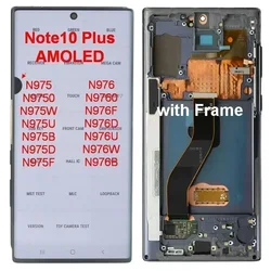 슈퍼 AMOLED LCD 디스플레이 터치 스크린, 삼성 노트 10 플러스 N975 N976 LCD 터치 디지타이저 어셈블리 교체 부품